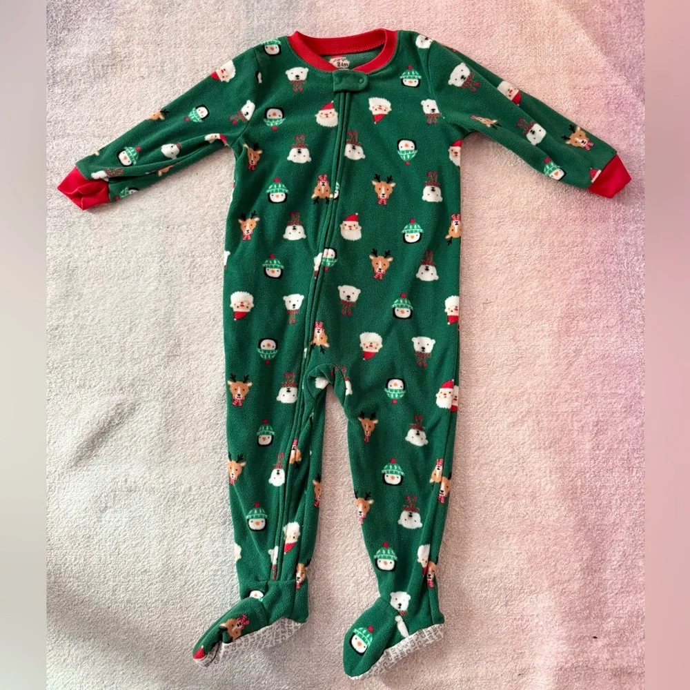 Carter’s Fleece Christmas Footie - Size 24 Months